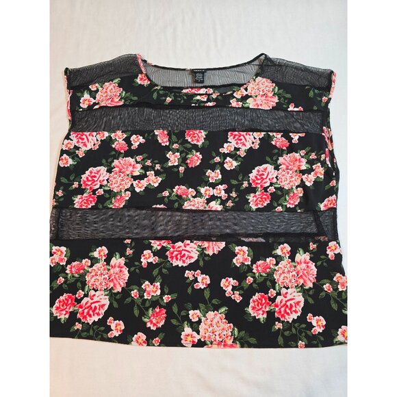 Torrid Floral Mesh Panel Top Size 2X lightweight short sleeve - Picture 6 of 13